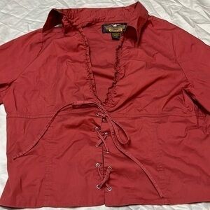 Vintage Harley Davidson lace up long sleeve shirt XL